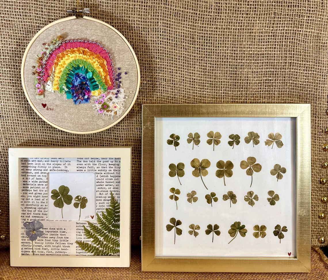imperfectionist clovers and embriodery