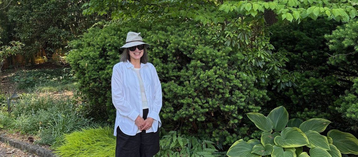 diane newbury in her garden